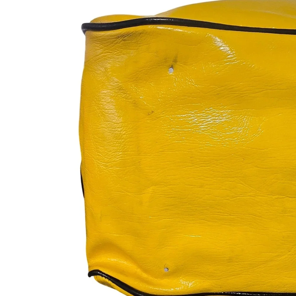 Vintage Adidas Trefoil Duffle Bag Yellow Black Vinyl Retro 70s 80s Travel Gym